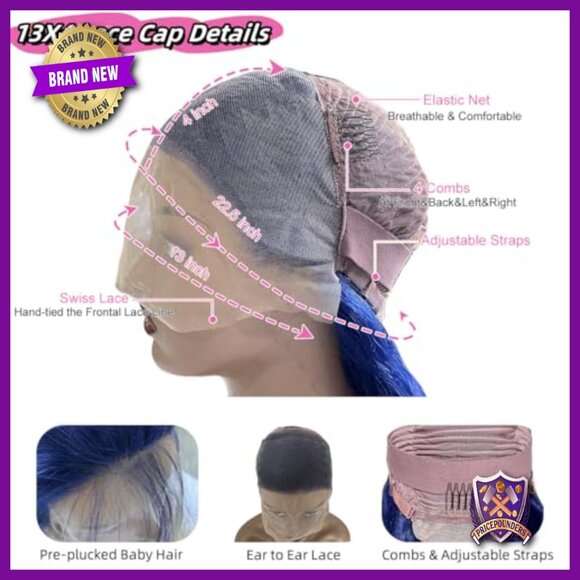 30 Inch Human Hair Lace Front Wig 180% Density Body Wave Glueless main image 5